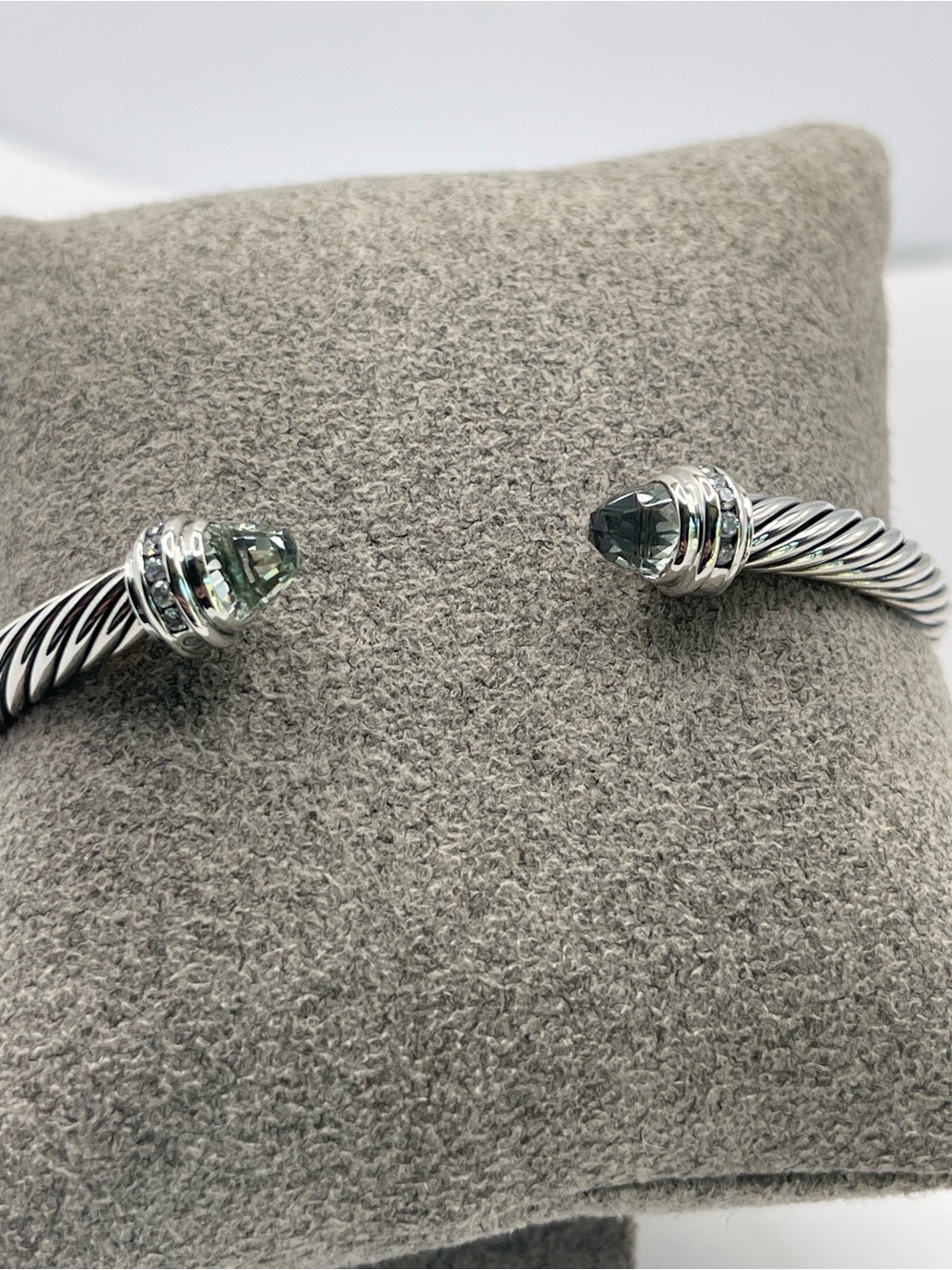 David Yurman Cable Classics 5mm Bracelet Prasiolite and Diamonds - Picture 8 of 11